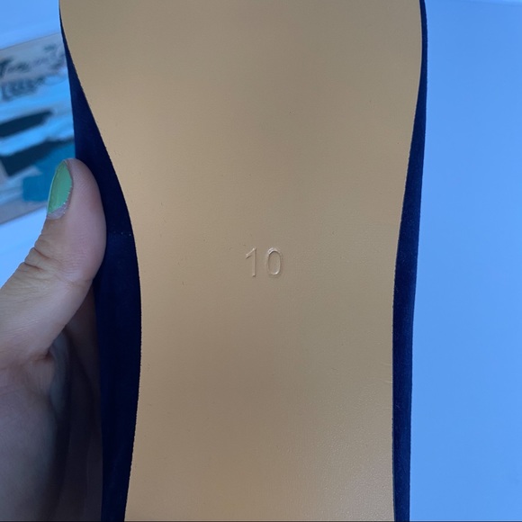 YDN Navy Pointed Toe Flats Office Slip On Shoes - Picture 7 of 8